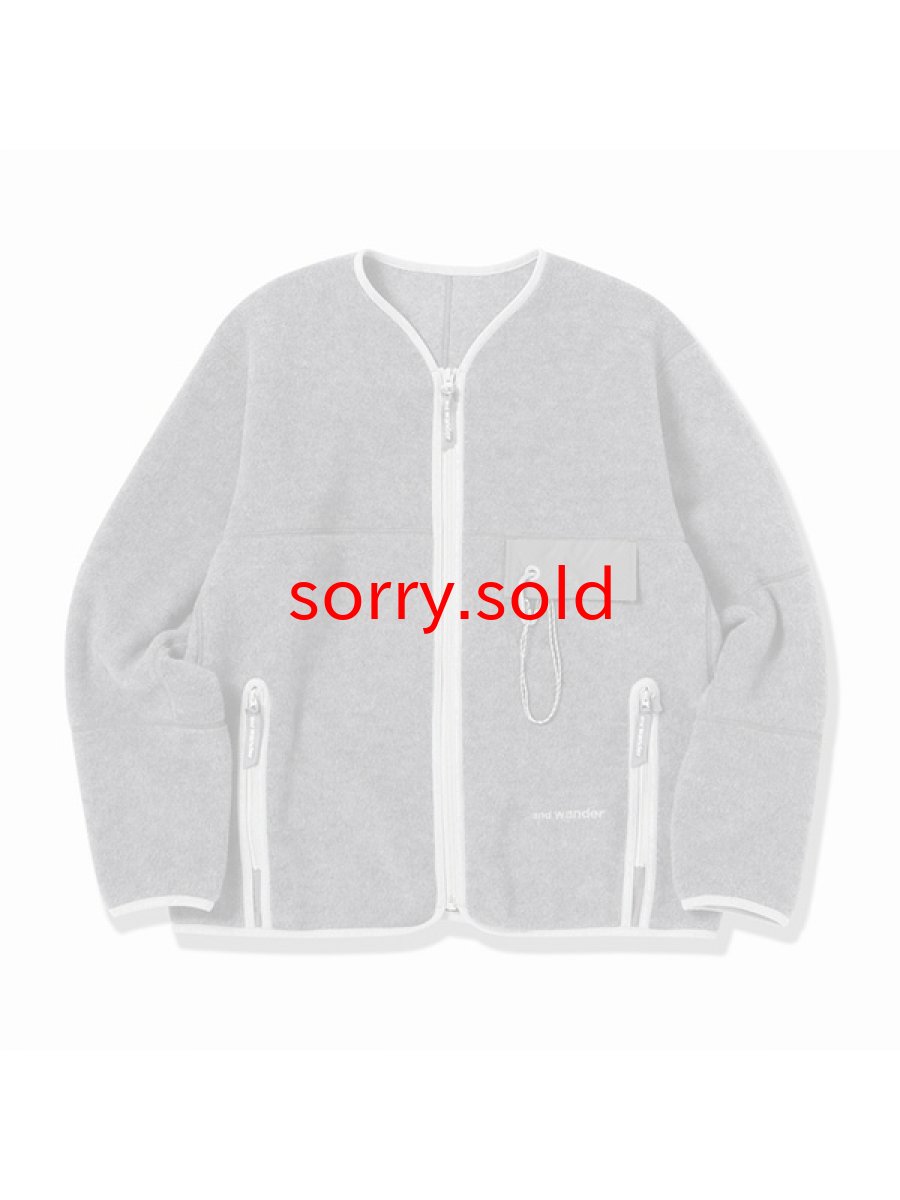 画像1: and wander / アンドワンダー / wool fleece cardigan (1)