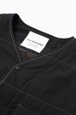 画像3: and wander / アンドワンダー / T/C alpha collarless shirt jacket (3)