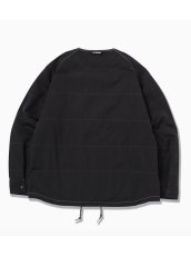 画像2: and wander / アンドワンダー / T/C alpha collarless shirt jacket (2)