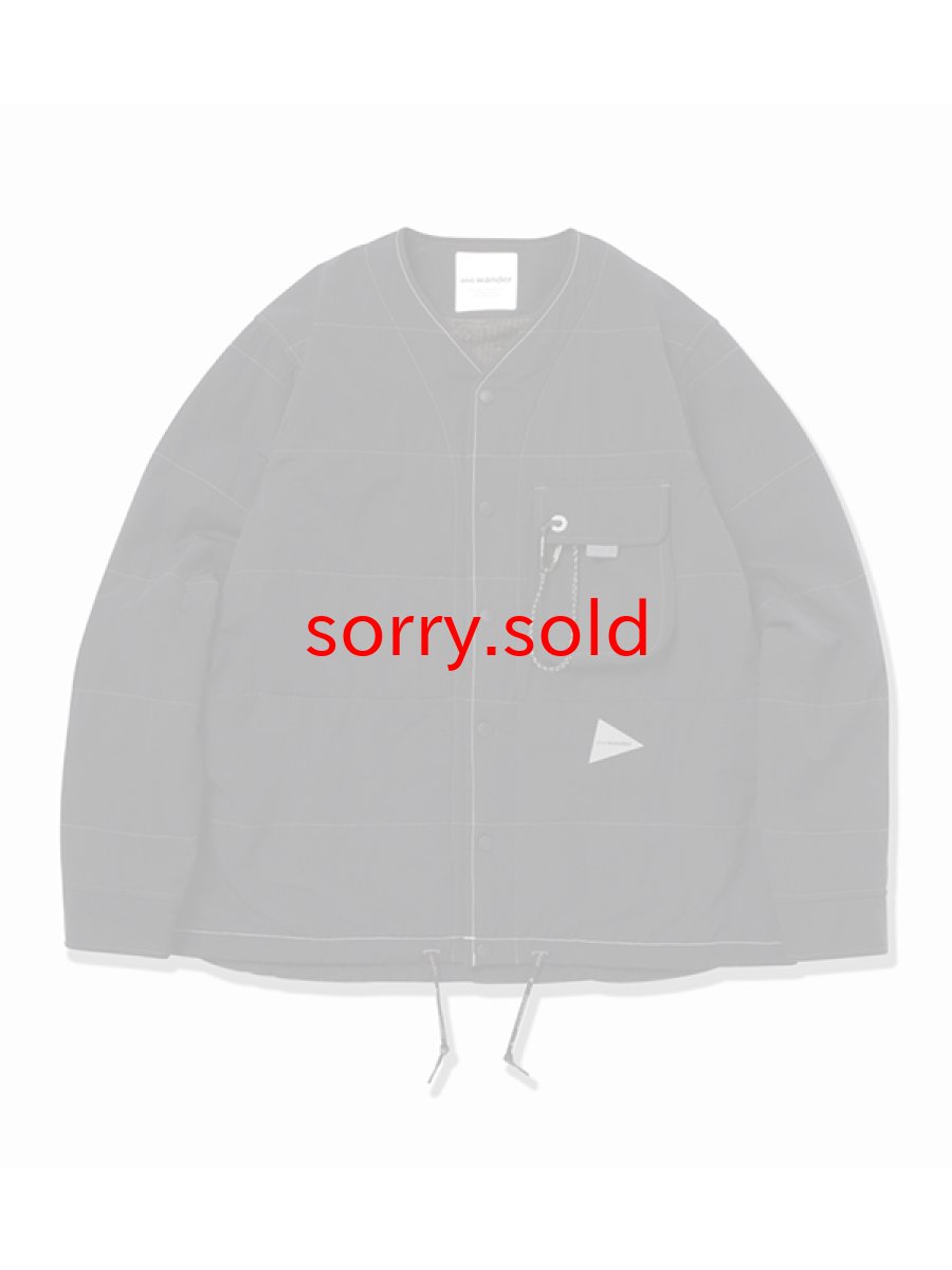 画像1: and wander / アンドワンダー / T/C alpha collarless shirt jacket (1)