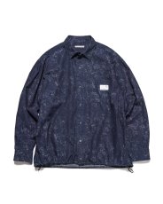 画像1: SALE uniform experiment / INDIGO PRINT DRAWCORD SHIRT (1)