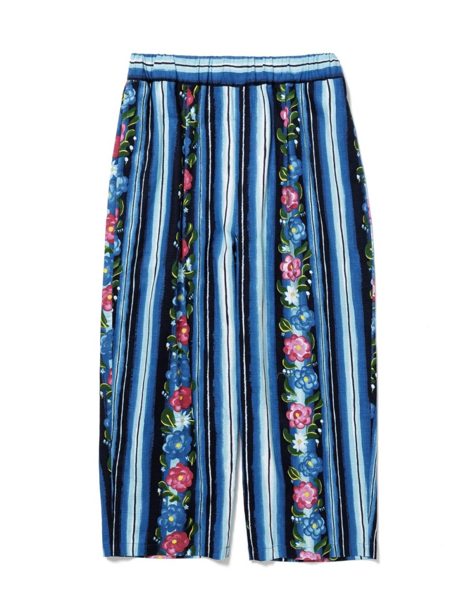 画像1: SALE Sasquatchfabrix. / サスクワァッチファブリックス / EASY PANTS “MEXICAN FLOWER STRIPE” (1)
