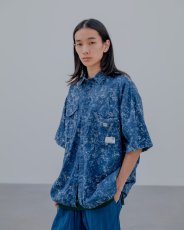 画像9: SALE uniform experiment / INDIGO PRINT S/S FISHING SHIRT (9)