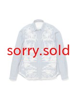 画像: SALE 70%OFF White Mountaineering  / 5Oz. CHAMBRAY MOUNTAIN OCEAN DISCHARGE DYEING PRINT SHIRT