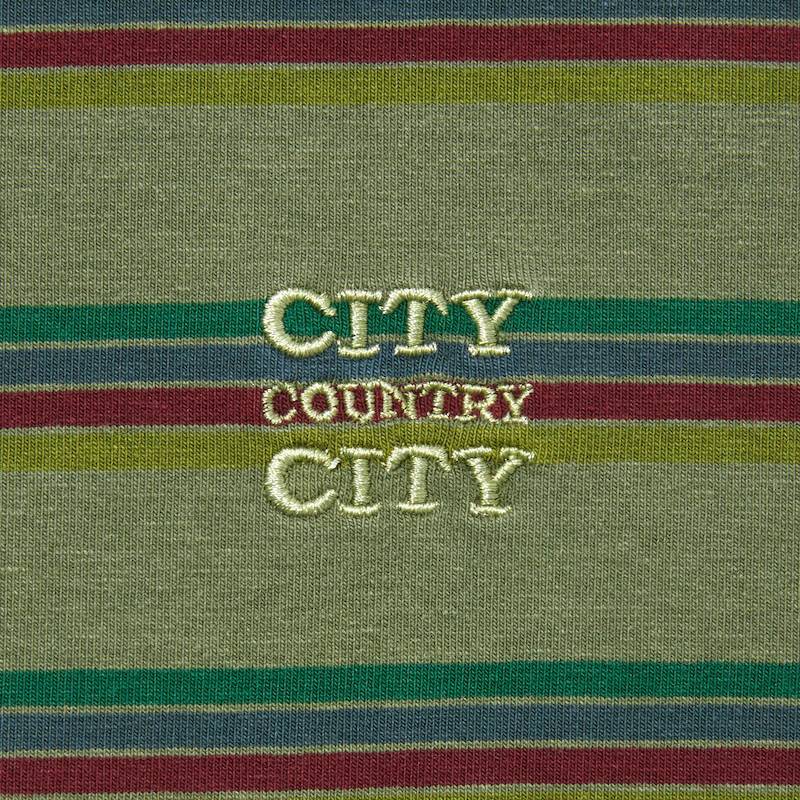 画像3: CITY COUNTRY CITY / シティーカントリーシティー / EMBROIDERED LOGO OVERDYE BORDER T-SHIRT