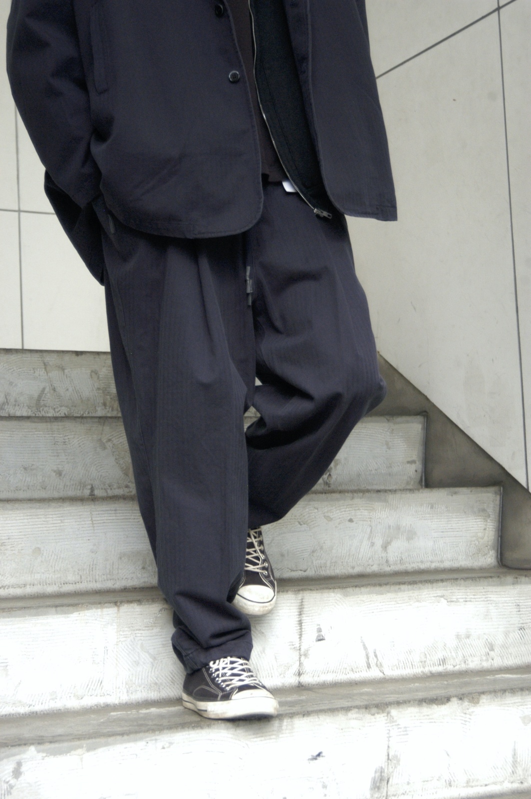 画像4: S.F.C - Stripes For Creative / エスエフシー / WIDE TAPERED EASY PANTS (HERRINGBONE)